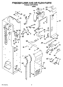 FREEZER LINER AND AIR FLOW PARTS Diagram and Parts List for KSSO48QMB03  KitchenAid Refrigerator
