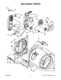 BULKHEAD PARTS Diagram and Parts List for 7MWGD1600BM0  Whirlpool Dryer