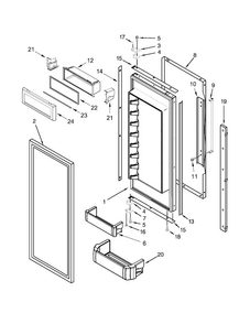 Refrigerator Door Parts Diagram and Parts List for KBFN502EBS00  KitchenAid Refrigerator