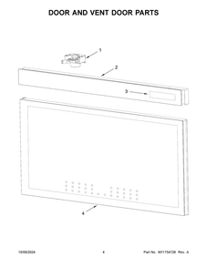 03 - Door And Vent Door Parts Diagram and Parts List for YKMMF730PPS00  Whirlpool Microwave