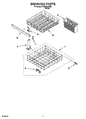 DISHRACK PARTS, OPTIONAL PARTS (NOT INCLUDED) Diagram and Parts List for RUD4000SQ0  Roper Dishwasher