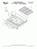 COOKTOP PARTS Diagram and Parts List for WFG381LVS1  Whirlpool Range