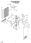AIR FLOW PARTS Diagram and Parts List for ED5LHAXML12  Whirlpool Refrigerator