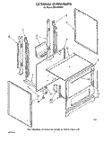 EXTERNAL OVEN Diagram and Parts List for SF0140SRW5  Whirlpool Range