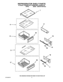REFRIGERATOR SHELF PARTS Diagram and Parts List for KSSS36QTB04  KitchenAid Refrigerator