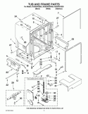 TUB AND FRAME PARTS Diagram and Parts List for KUDS30SXBL0  KitchenAid Dishwasher
