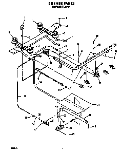 Burner Diagram and Parts List for F4307*1  Roper Range
