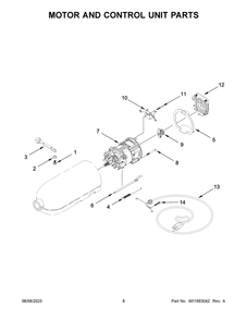 Motor And Control Unit Parts Diagram and Parts List for 3KSM150PSTMH5  KitchenAid Mixer