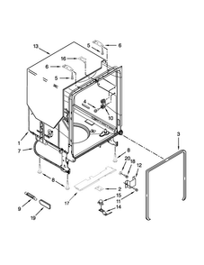 Tub And Frame Parts Diagram and Parts List for WDF520PADM2  Whirlpool Dishwasher