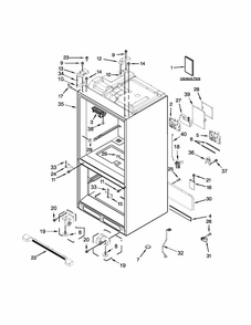 Cabinet Parts Diagram and Parts List for 596723824102  Kenmore Refrigerator