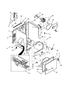 Cabinet Parts Diagram and Parts List for WGD7000DW1  Whirlpool Dryer