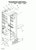 REFRIGERATOR LINER PARTS Diagram and Parts List for ED5CHQXVB00  Whirlpool Refrigerator
