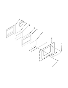 Lower Door Parts Diagram and Parts List for WGG555S0BB00  Whirlpool Range