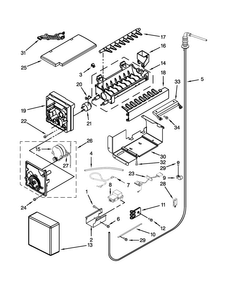 Icemaker Parts Diagram and Parts List for KBSD502ESS00  KitchenAid Refrigerator
