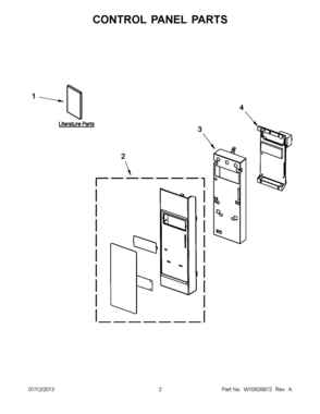 01 - CONTROL PANEL PARTS Diagram and Parts List for YWMH76718AB1  Whirlpool Microwave