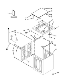 Top And Cabinet Parts Diagram and Parts List for ITW4771DQ0  Inglis Washer