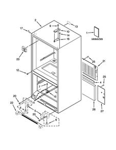 Cabinet Parts Diagram and Parts List for KBLS22KCMS00  KitchenAid Refrigerator