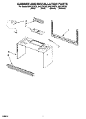 CABINET AND INSTALLATION PARTS Diagram and Parts List for MH2175SXB0  Whirlpool Microwave