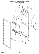 REFRIGERATOR DOOR PARTS Diagram and Parts List for 8ED0WTKXKT02  Whirlpool Refrigerator