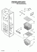 FREEZER LINER PARTS Diagram and Parts List for BRS62BRANA00  Whirlpool Refrigerator