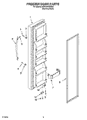 FREEZER DOOR PARTS Diagram and Parts List for KSRA25KNSS00  KitchenAid Refrigerator