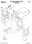 TOP AND CABINET PARTS Diagram and Parts List for GHW9400SU0  Whirlpool Washer