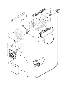 Icemaker Parts Diagram and Parts List for 10650022211  Kenmore Refrigerator