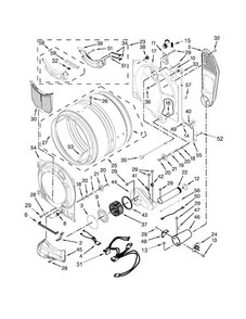 Bulkhead Parts Diagram and Parts List for WGD92HEFC0  Whirlpool Dryer