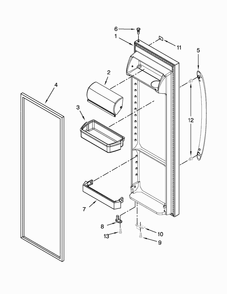 Refrigerator Door Parts Diagram and Parts List for 10650023210  Kenmore Refrigerator