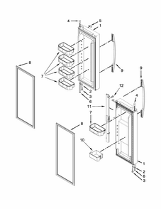 Refrigerator Door Parts Diagram and Parts List for 10679472410  Kenmore Refrigerator