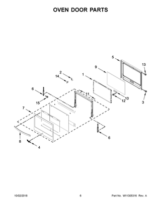 Oven Door Parts Diagram and Parts List for WOS72EC7HB01  Whirlpool Wall Oven