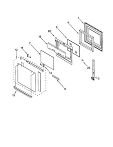 Oven Door Diagram and Parts List for KEBS107DBAL7  KitchenAid Wall Oven