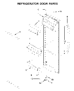 Refrigerator door parts Diagram and Parts List for WRS335SDHM03  Whirlpool Refrigerator