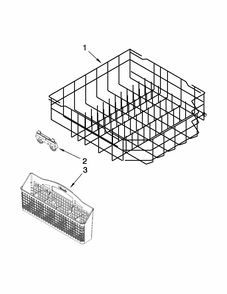 Lower Rack Parts Diagram and Parts List for 66513292K116  Kenmore Dishwasher