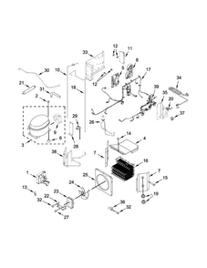 Upper Unit Parts Diagram and Parts List for KBBR306ESS00  KitchenAid Refrigerator