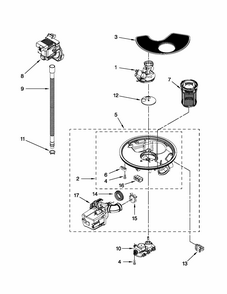 Pump And Motor Parts Diagram and Parts List for 66513289K111  Kenmore Dishwasher