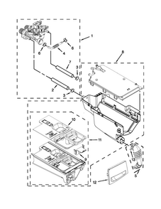 Dispenser Parts Diagram and Parts List for BNQ11DCANA0  Whirlpool Washer