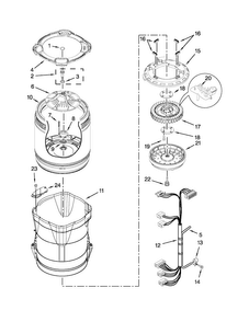 Motor, Basket And Tub Parts Diagram and Parts List for 11028102310  Kenmore Washer