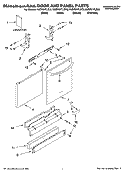 DOOR AND PANEL PARTS Diagram and Parts List for KUDP01FLBL3  KitchenAid Dishwasher