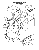 TUB ASSEMBLY Diagram and Parts List for DU800DWGX0  Whirlpool Dishwasher