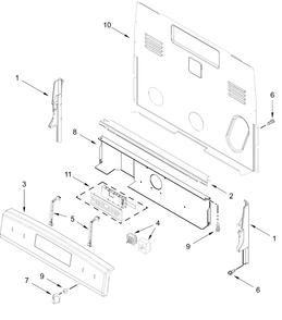 Control Panel Parts Diagram and Parts List for CREW3874RB0  Whirlpool Range