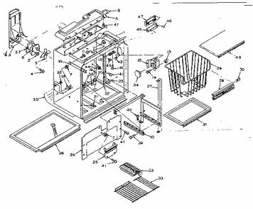 Freezer Section Parts Diagram and Parts List for 106R14GL1  Kenmore Refrigerator