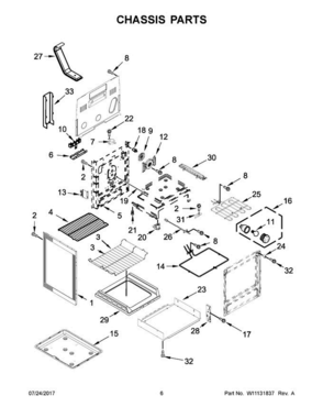 04 - Chassis Parts Diagram and Parts List for KFEG500ESS2  KitchenAid Range