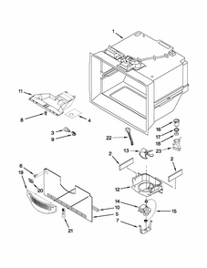 Freezer Liner Parts Diagram and Parts List for 59669912013  Kenmore Refrigerator