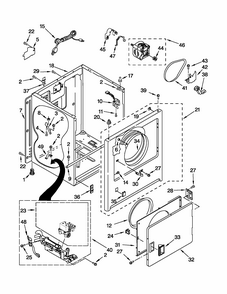 Cabinet Parts Diagram and Parts List for 11070012003  Kenmore Dryer