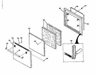 Lower Porcelain Door Diagram and Parts List for 8504287341  Kenmore Range