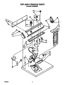 Section 1 Diagram and Parts List for LE7680XSW2  Whirlpool Dryer