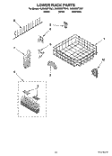 LOWER RACK PARTS Diagram and Parts List for KUDM03FTBL1  KitchenAid Dishwasher