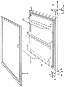 Door Diagram and Parts List for 6EAR  Whirlpool Refrigerator