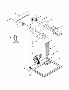 Top And Console Parts Diagram and Parts List for 110C62332510  Kenmore Dryer
